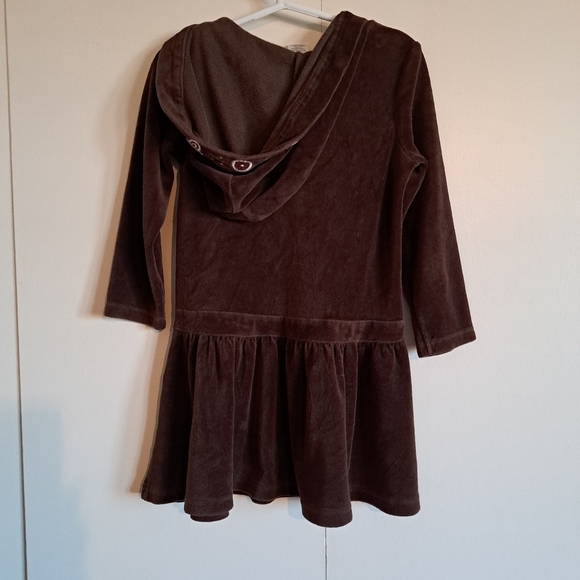 Gymboree girls size 5 Alpine Sweetie hooded brown velour dress - Picture 2 of 4